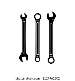 Wrench icon. Silhouette Wrench icon vector isolated on white background