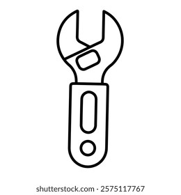 wrench icon Simple outline illustration