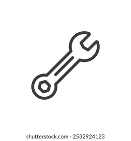 Wrench icon Simple outline vector logo