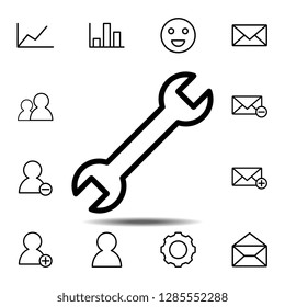 wrench icon. Simple thin line, outline vector element of minimalistic, web icons set for UI and UX, website or mobile application