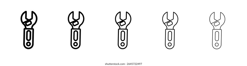 wrench icon simple vector outline logo