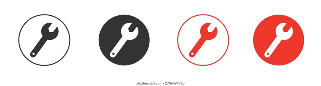 Schraubenschlüssel-Symbol, solides Piktogramm. Vektorgrafik einzeln