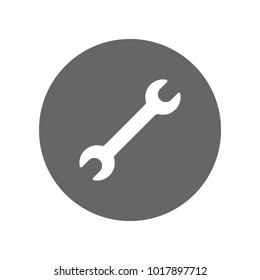 Wrench icon. Spanner in circle. Vector.