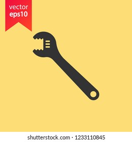 Wrench icon. Spanner icon. Repair icon. Engineer work tools vector sign. Mechanic tools sign. Toolkit icon. EPS 10 flat symbol.