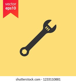 Wrench icon. Spanner icon. Repair icon. Engineer work tools vector sign. Mechanic tools sign. Toolkit icon. EPS 10 flat symbol.