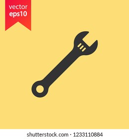 Wrench icon. Spanner icon. Repair icon. Engineer work tools vector sign. Mechanic tools sign. Toolkit icon. EPS 10 flat symbol.