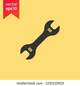 Wrench icon. Spanner icon. Repair icon. Engineer work tools vector sign. Mechanic tools sign. Toolkit icon. EPS 10 flat symbol.