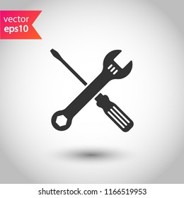 Wrench Icon. Spanner Icon. Repair Tool Icon. Engineer Work Tools Vector Sign. Mechanic Tools Sign. Toolkit Icon. EPS 10 Flat Symbol.