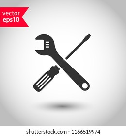 Wrench icon. Spanner icon. Repair tool icon. Engineer work tools vector sign. Mechanic tools sign. Toolkit icon. EPS 10 flat symbol.
