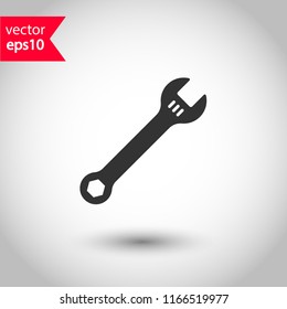 Wrench icon. Spanner icon. Repair tool icon. Engineer work tools vector sign. Mechanic tools sign. Toolkit icon. EPS 10 flat symbol.