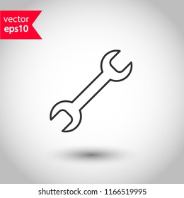 Wrench icon. Spanner icon. Repair tool icon. Engineer work tools vector sign. Mechanic tools sign. Toolkit icon. EPS 10 flat symbol.