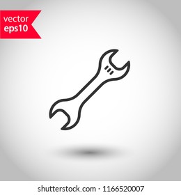Wrench icon. Spanner icon. Repair tool icon. Engineer work tools vector sign. Mechanic tools sign. Toolkit icon. EPS 10 flat symbol.