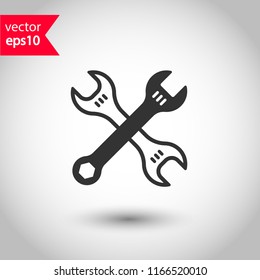 Wrench icon. Spanner icon. Repair tool icon. Engineer work tools vector sign. Mechanic tools sign. Toolkit icon. EPS 10 flat symbol.