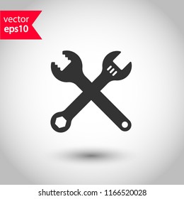 Wrench icon. Spanner icon. Repair tool icon. Engineer work tools vector sign. Mechanic tools sign. Toolkit icon. EPS 10 flat symbol.