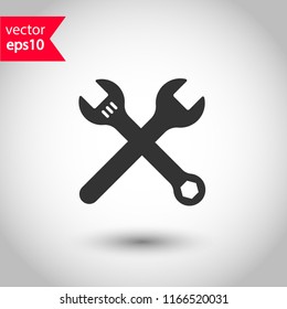 Wrench icon. Spanner icon. Repair tool icon. Engineer work tools vector sign. Mechanic tools sign. Toolkit icon. EPS 10 flat symbol.