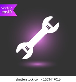 Wrench icon. Spanner icon. Repair tool icon. Engineer work tools vector sign. Mechanic tools sign. Toolkit icon. EPS 10 flat symbol.