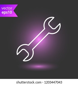 Wrench icon. Spanner icon. Repair tool icon. Engineer work tools vector sign. Mechanic tools sign. Toolkit icon. EPS 10 flat symbol.