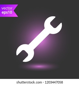 Wrench icon. Spanner icon. Repair tool icon. Engineer work tools vector sign. Mechanic tools sign. Toolkit icon. EPS 10 flat symbol.