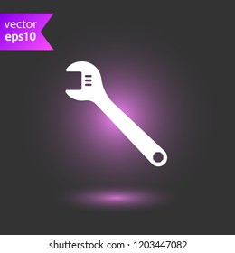Wrench icon. Spanner icon. Repair tool icon. Engineer work tools vector sign. Mechanic tools sign. Toolkit icon. EPS 10 flat symbol.