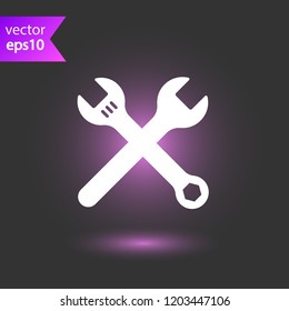Wrench icon. Spanner icon. Repair tool icon. Engineer work tools vector sign. Mechanic tools sign. Toolkit icon. EPS 10 flat symbol.