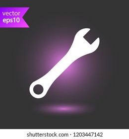 Wrench icon. Spanner icon. Repair tool icon. Engineer work tools vector sign. Mechanic tools sign. Toolkit icon. EPS 10 flat symbol.