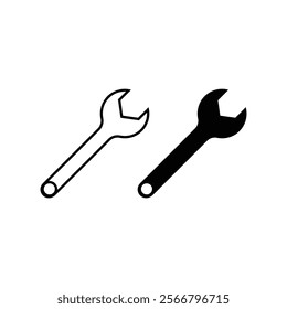 wrench icon, spanner, wrench tool isolated icon