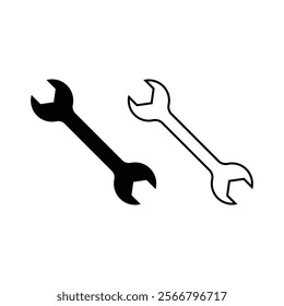 wrench icon, spanner, wrench tool isolated icon