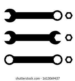 wrench icon spanner tool white background vector illustration