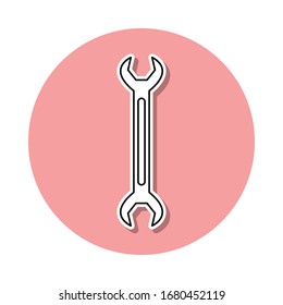 wrench icon sticker icon. Simple thin line, outline vector of Home repair tool icons for ui and ux, website or mobile application