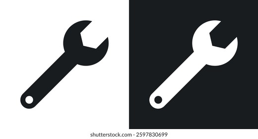 Wrench icon symbol collection on white background.