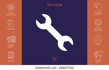 Wrench icon symbol. Graphic elements for your design