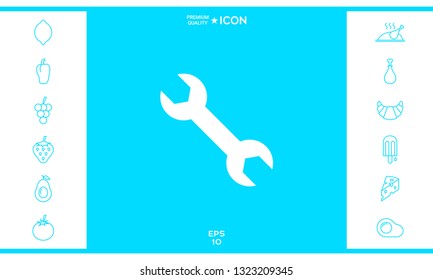 Wrench icon symbol. Graphic elements for your design