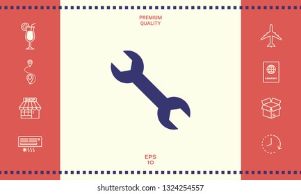 Wrench icon symbol. Graphic elements for your design
