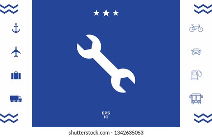 Wrench icon symbol. Graphic elements for your design