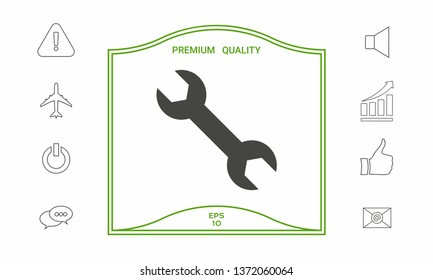 Wrench icon symbol. Graphic elements for your design