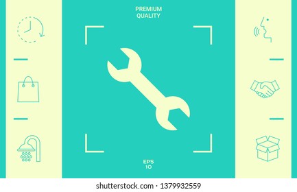 Wrench icon symbol. Graphic elements for your design