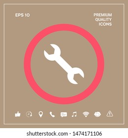 Wrench icon symbol. Graphic elements for your design
