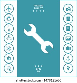 Wrench icon symbol. Graphic elements for your design