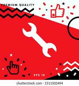Wrench icon symbol. Graphic elements for your design