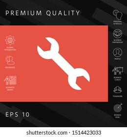 Wrench icon symbol. Graphic elements for your design