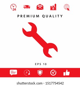 Wrench icon symbol. Graphic elements for your design