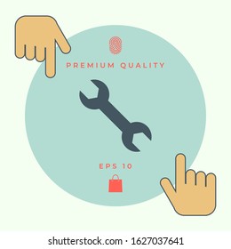 Wrench icon symbol. Graphic elements for your design