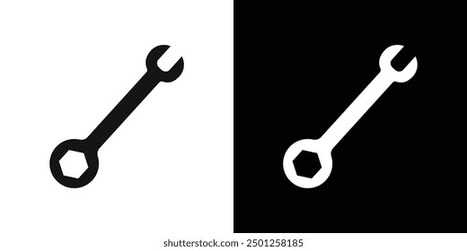 Wrench icon Symbol mark in filled style