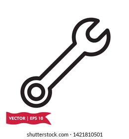 wrench icon symbol sign, logo template, vector, eps 10