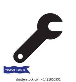 wrench icon symbol sign, logo template, vector, eps 10