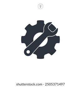 Wrench icon symbol vector illustration isolated on white background