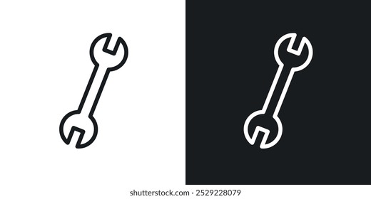 Icono de llave en color negro de línea delgada. ilustración de símbolos de Vector simple plano.