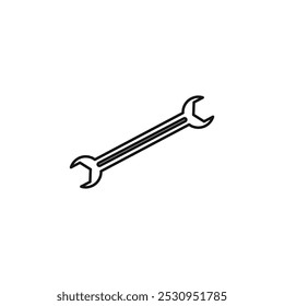 Wrench icon Thin line flat illustration