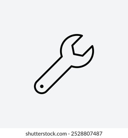 Wrench icon in tree different line stroke sizes.