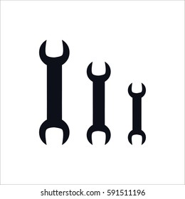 Wrench icon in trendy flat style.